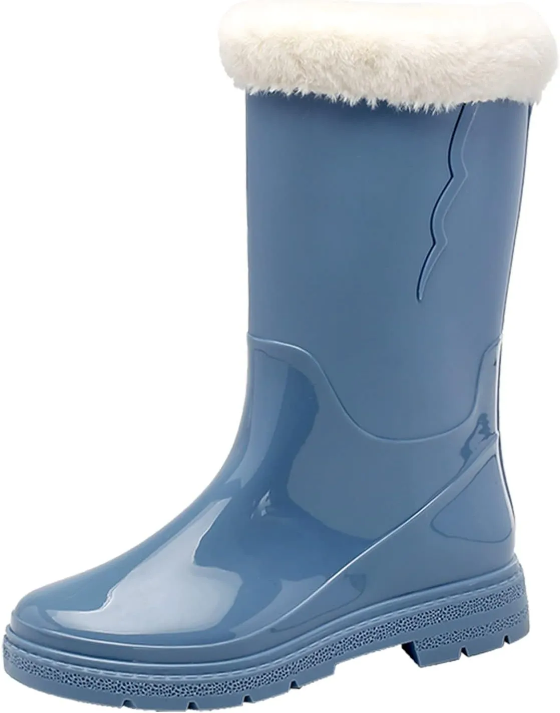 AMDBEL Short Rain Boots for Women Wide Width, Botas de Lluvia para Mujer impermeables, Women Rain Boots Black Waterproof Mid Calf Lightweight Cute Booties Fashion Out Work Comfortable Garden Shoes