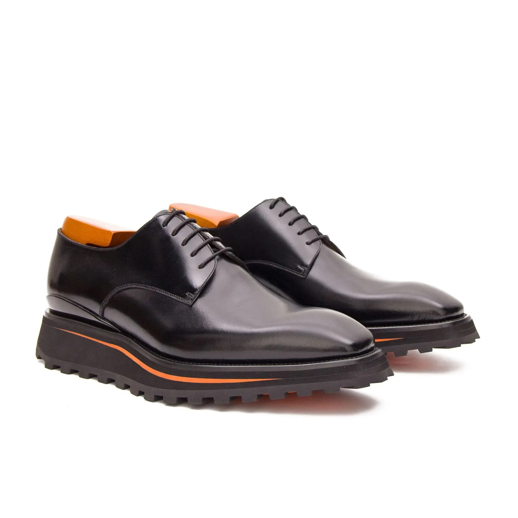 Calf leather business dress derby shoes Black