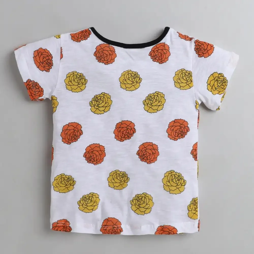 Floral Printed Bow Top