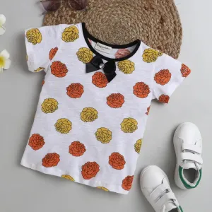 Floral Printed Bow Top