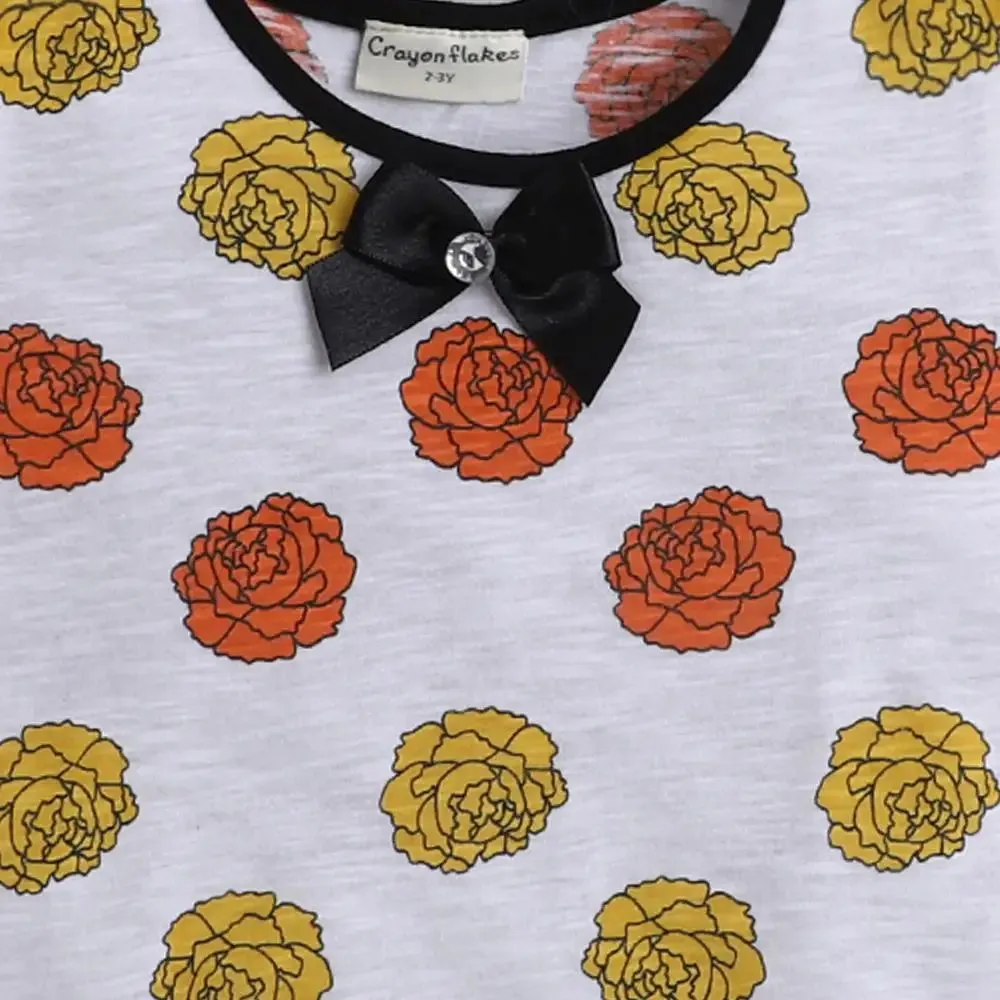 Floral Printed Bow Top