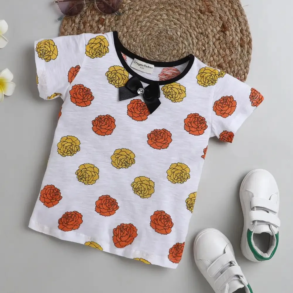 Floral Printed Bow Top