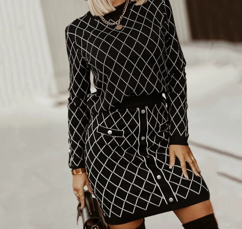 Knitted Sweater & Skirt