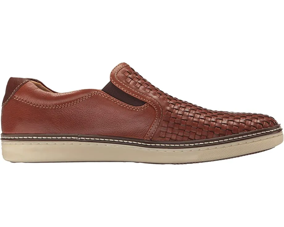 McGuffey Woven Casual Slip-On Sneaker Johnston & Murphy Full Grain Tan