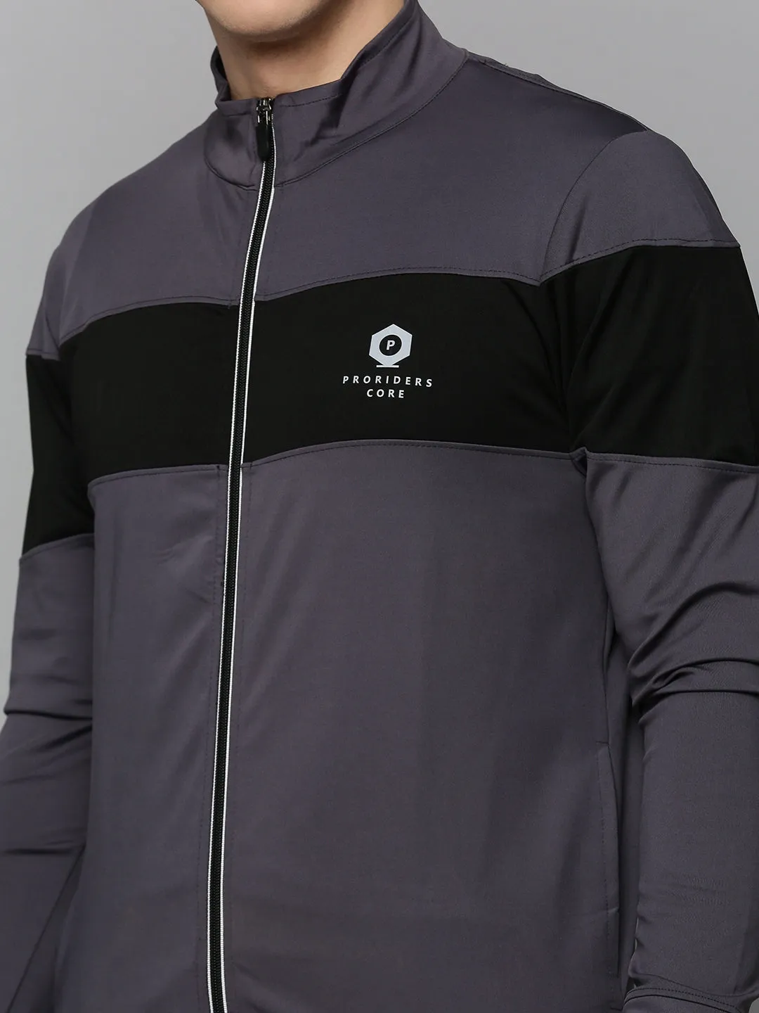 Men Grey Colourblock Sweatshirt