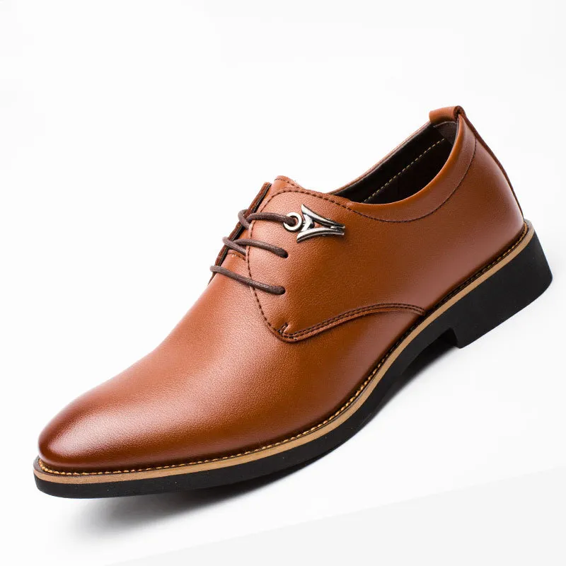 Men'S Lace-Up Pointed Toe Business Shoes