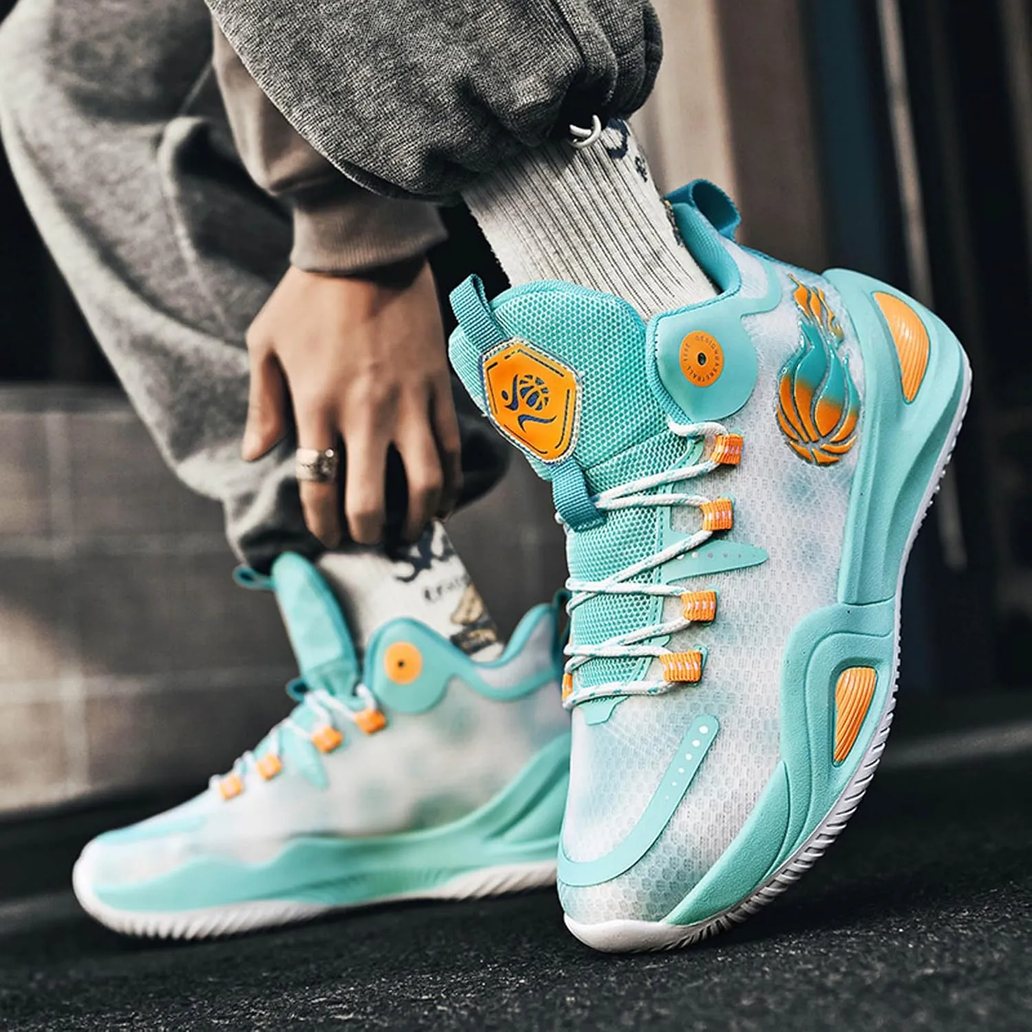 Men's Women's High Top Graffiti Anti Slip Training Basketball Shoes, Arch Support Casual Breathable Sports Running Shoes, Fitness Cushioning Walking Jogging Shoes