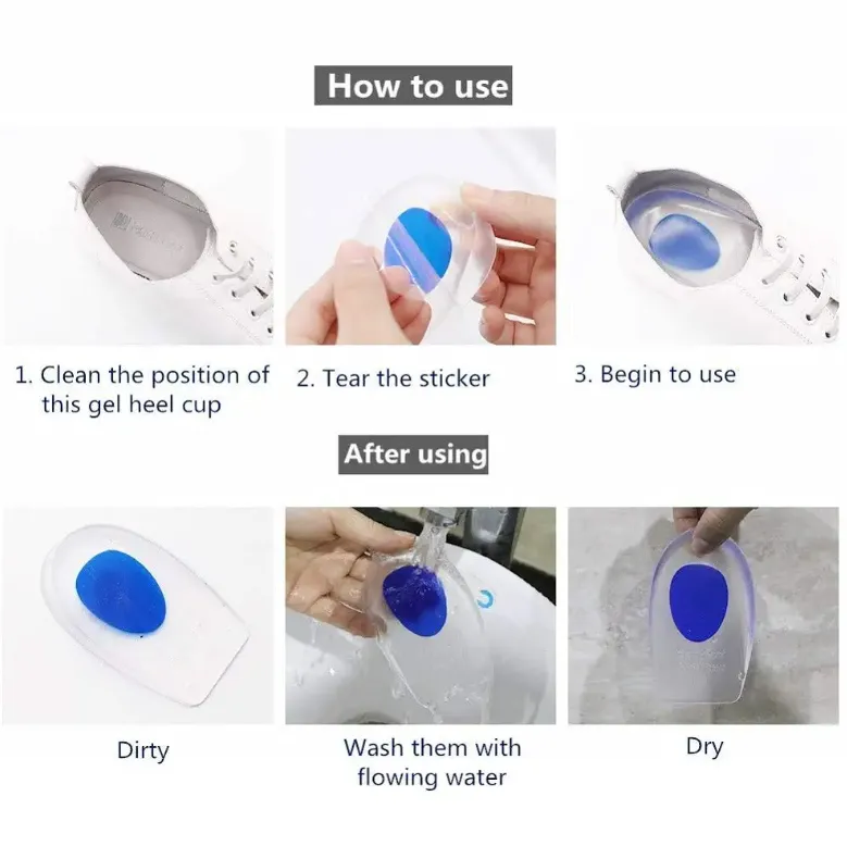 Silicone Healthy Heel Cups - 1 Pair