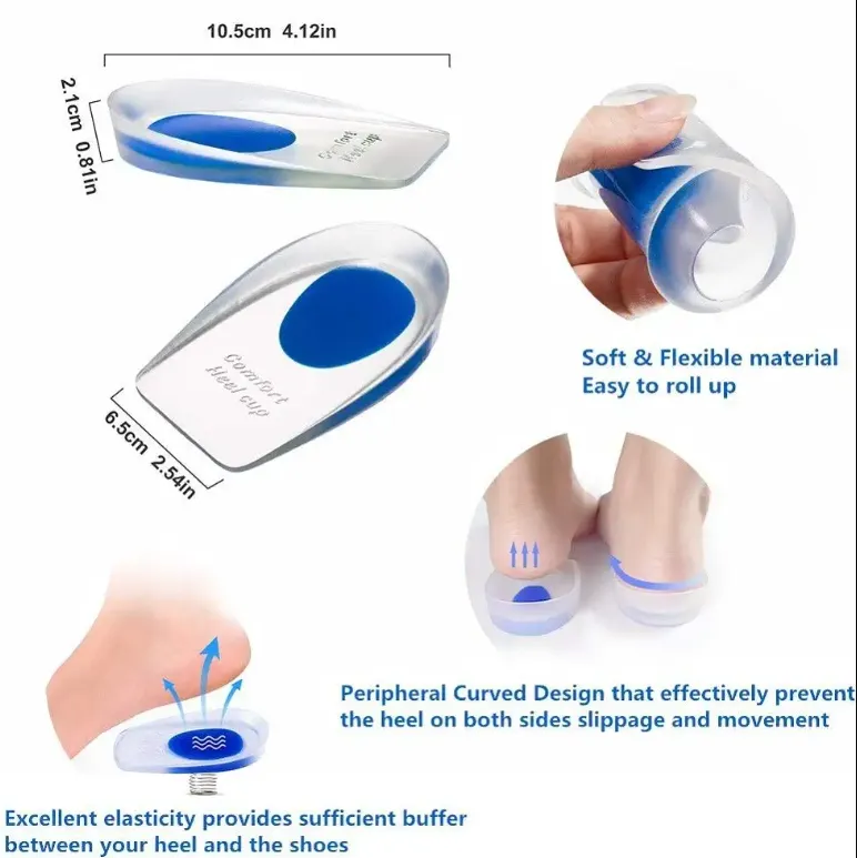 Silicone Healthy Heel Cups - 1 Pair