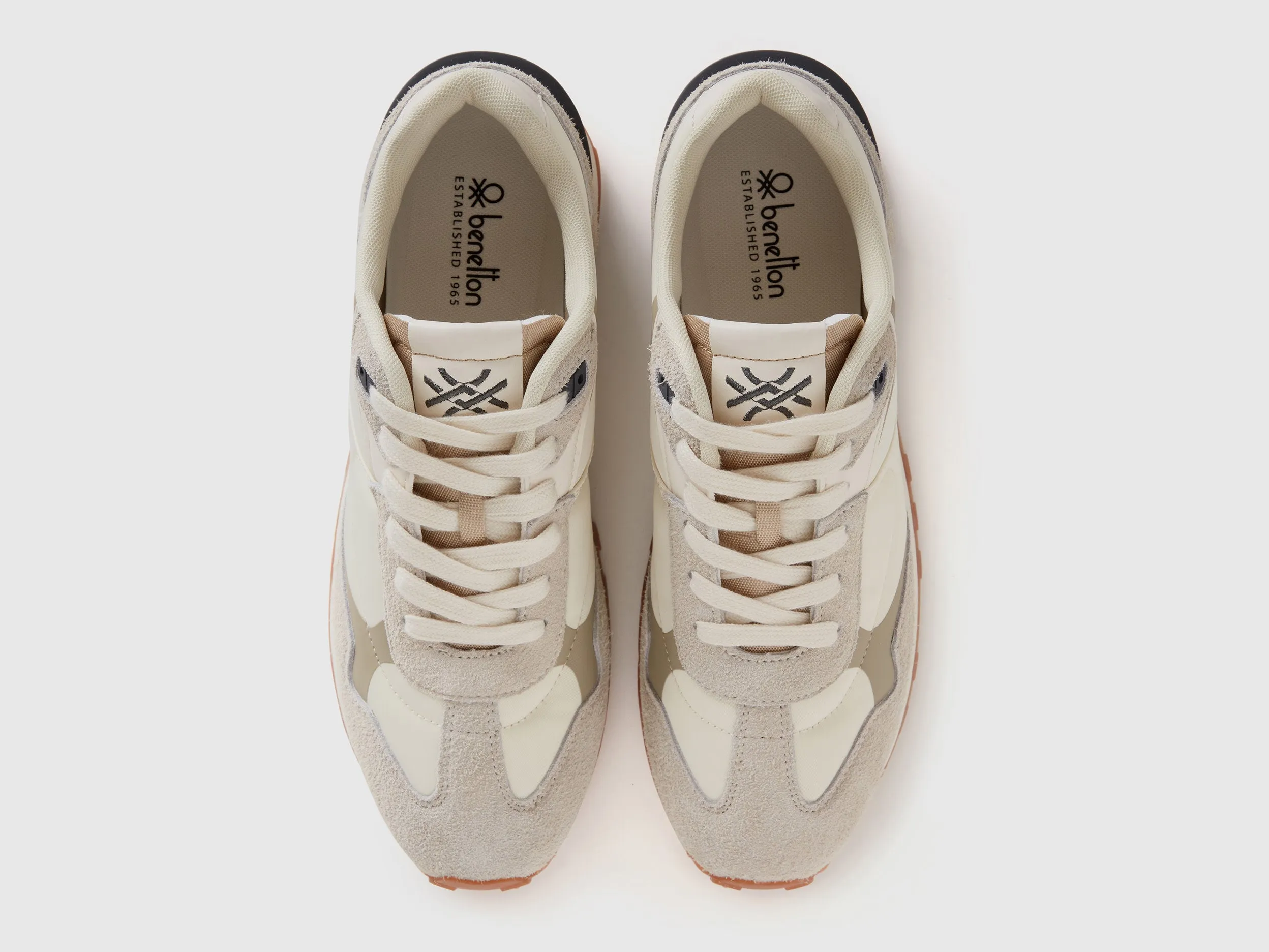 SNEAKERS IN NYLON AND LEATHER BLEND