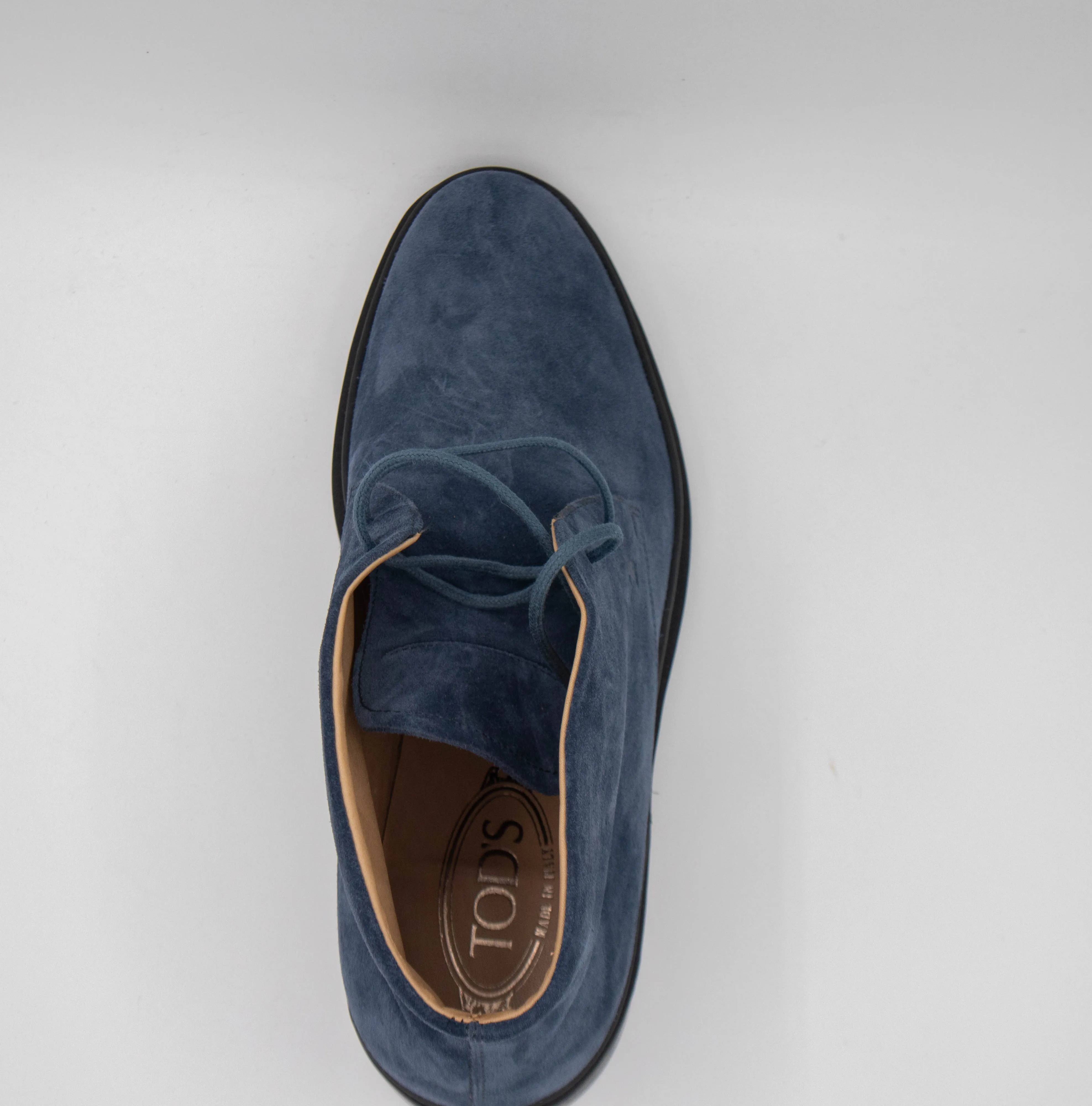 Tods Mens Suede Leather Ankle Boots in Navy