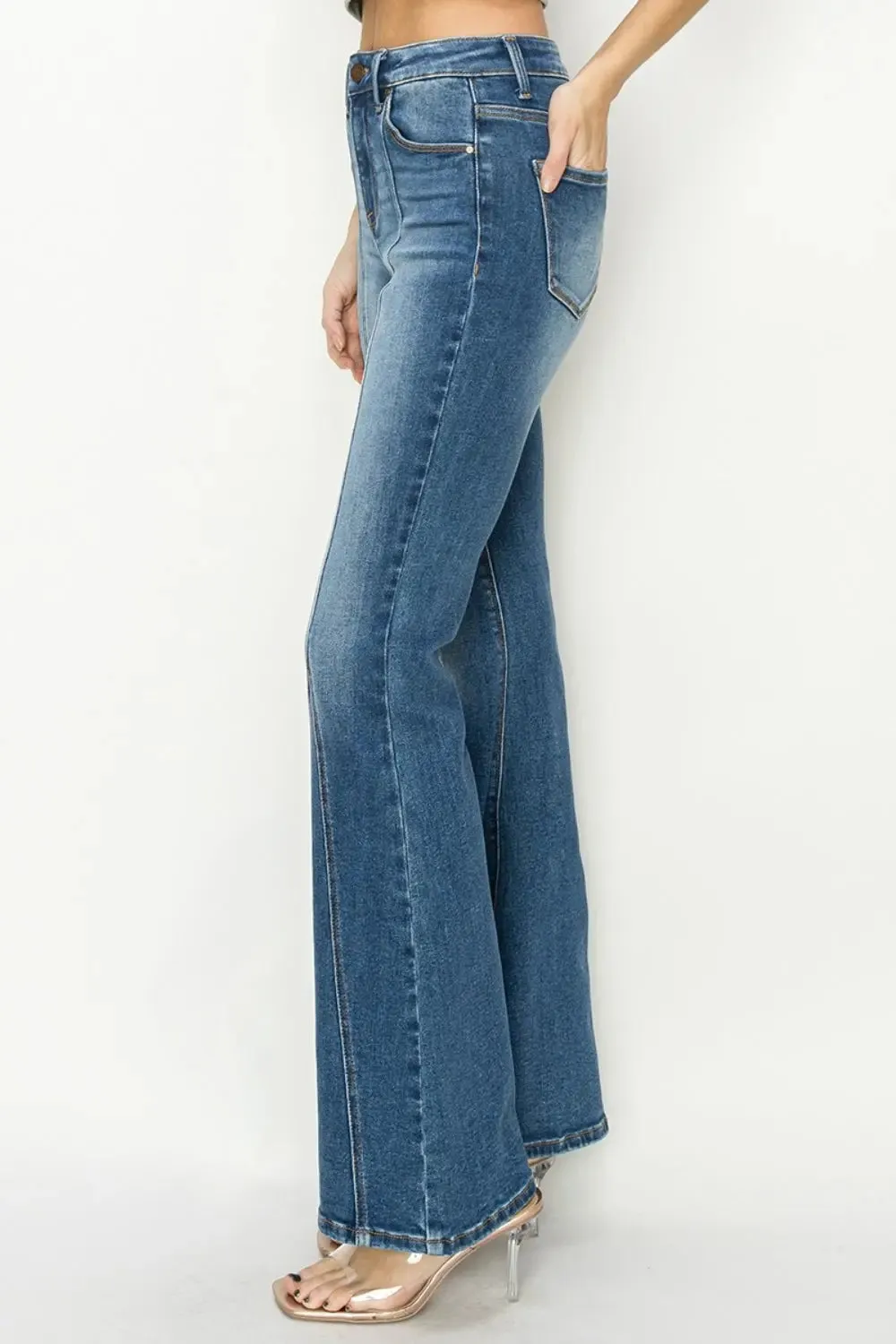 Wilma Size-Inclusive High Rise Front Seam Detailed Flare Jeans
