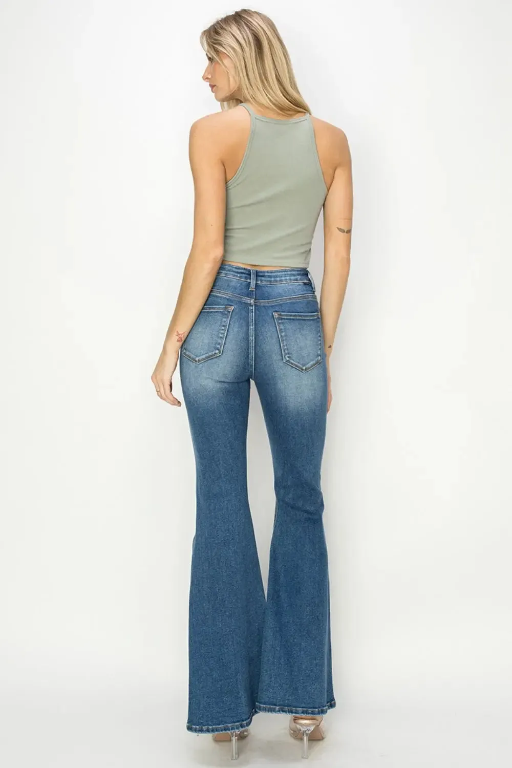 Wilma Size-Inclusive High Rise Front Seam Detailed Flare Jeans