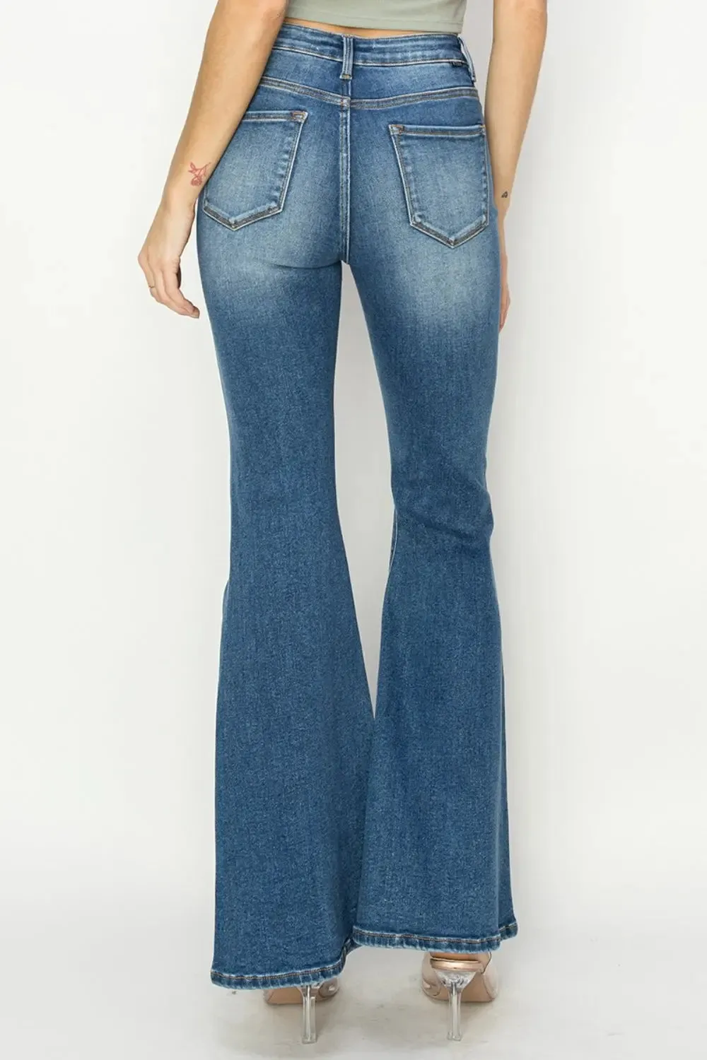 Wilma Size-Inclusive High Rise Front Seam Detailed Flare Jeans