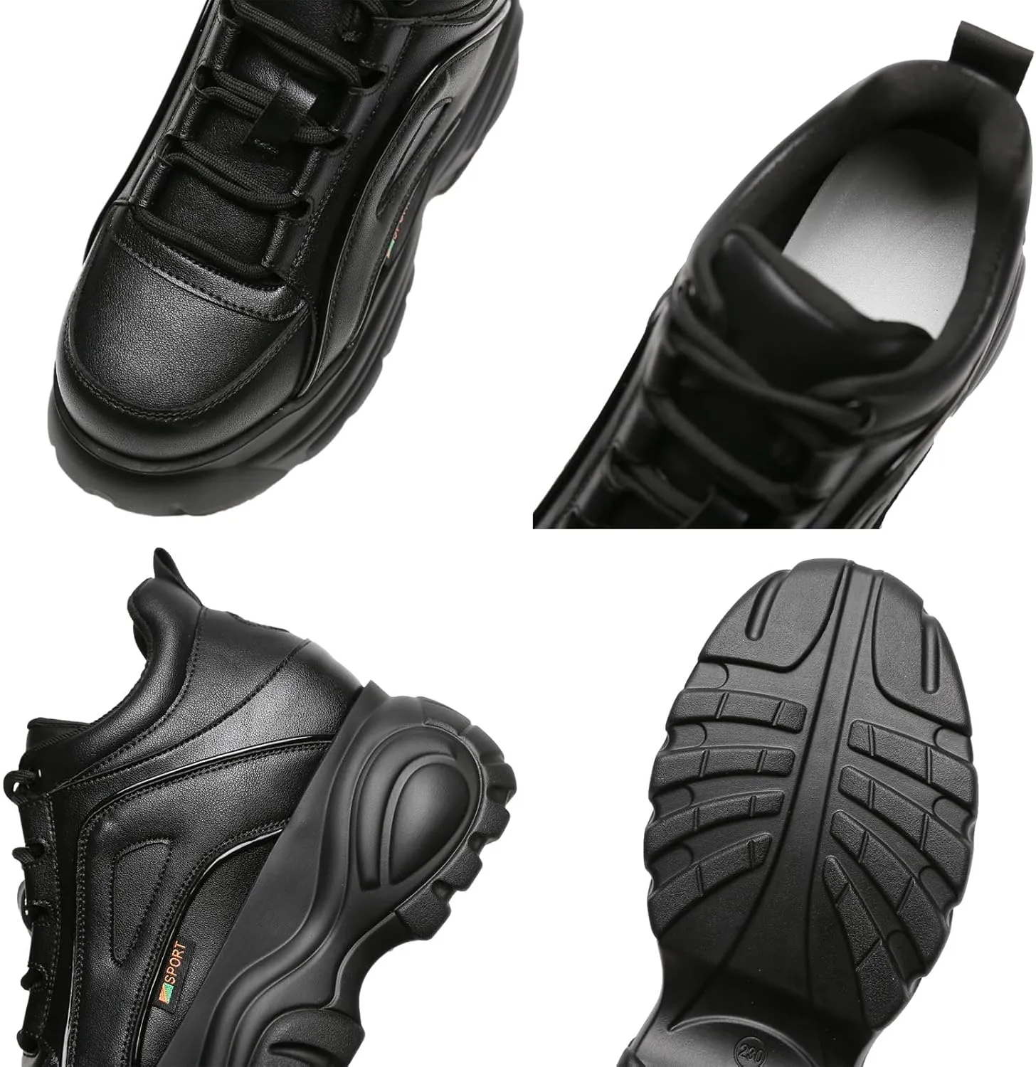 Women's High Platform Punk Chunky Sneakers Casual Lace-up Sports Dad Shoes