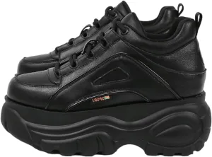 Women's High Platform Punk Chunky Sneakers Casual Lace-up Sports Dad Shoes